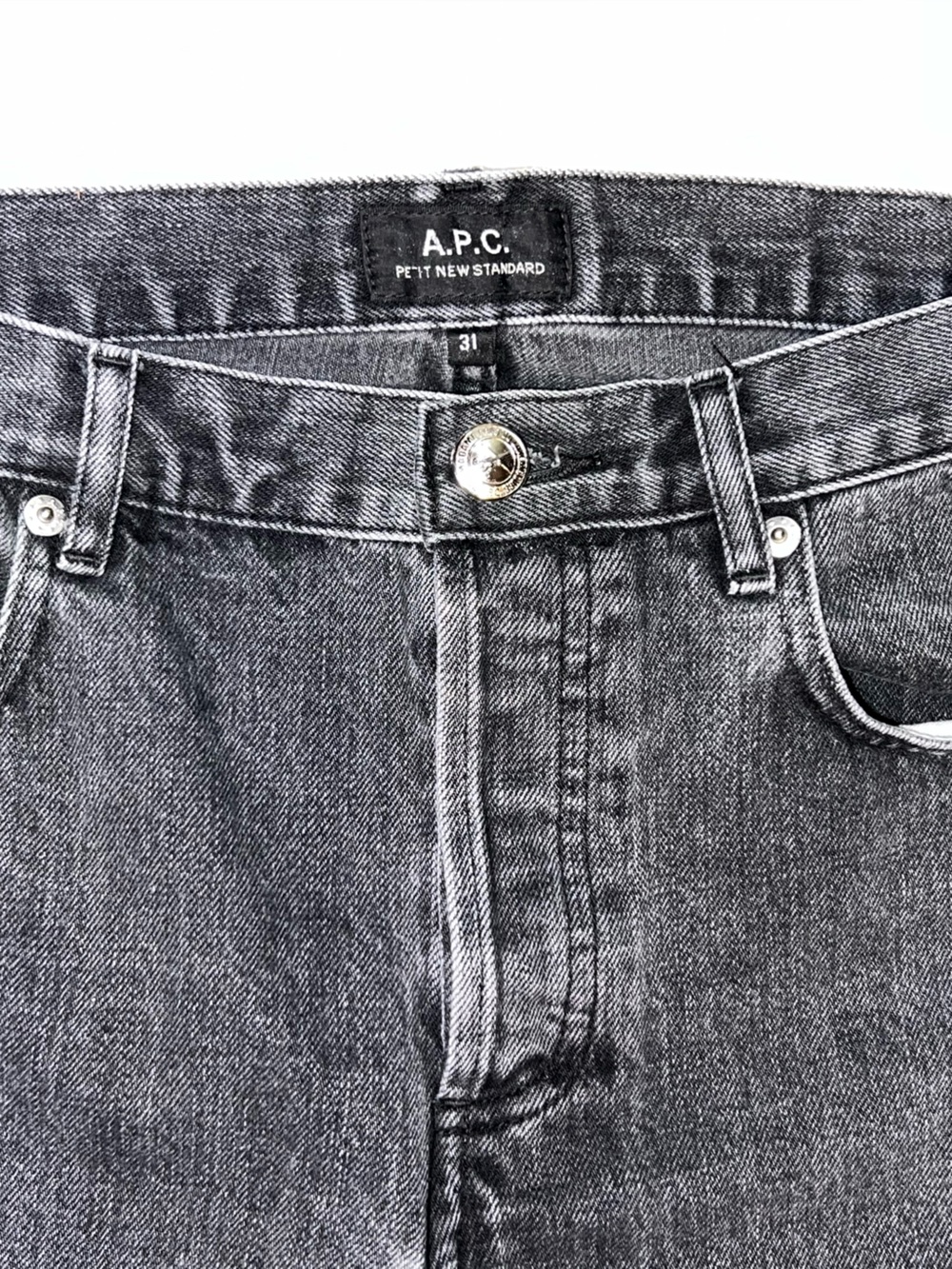 A.P.C. Petit New Standard Gray Washed Slim Jeans Size 31